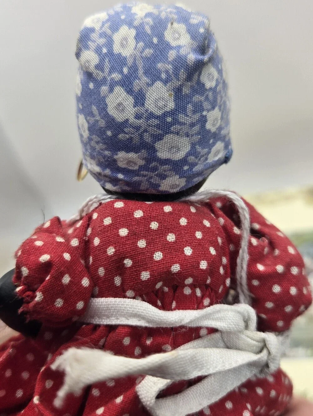 Vintage Bisque Porcelain Topsy Turvy Doll American Folk Art Floral Polka Dot